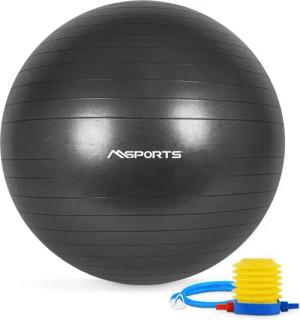 MSports® Gymnastikball Gymnastikball Anti Burst inkl. Pumpe + Workout App