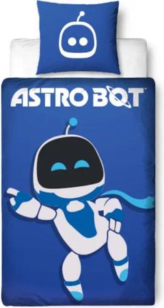 MTOnlinehandel Bettwäsche 135x200 Astro Bot, Geschenk für Gamer, Mikrofaser, 2 teilig, Wendebettwäsche in Blau/ Weiß, Playstation