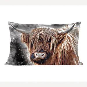 MuchoWow Dekokissen Schottischer Highlander - Farbe - Kuh, Dekoration, Zierkissen, Kissen mit Füllung, 50x30 cm
