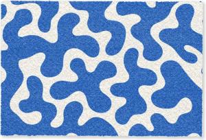 MuchoWow Fußmatte Formen - Abstrakt - Blau - Wellen, Rechteckig, innen Schmutzfangmatte, Tür, Schmutzfänger Flur, Teppich, 60x40 cm