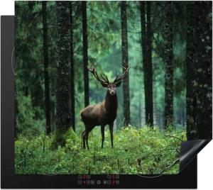 MuchoWow Herd-Abdeckplatte Hirsche - Wald - Bäume - Tiere - Natur, Vinyl, (1 tlg), Cerankochfeld Abdeckung, Herd Abdeckplatten Vinyl, 58x51 cm