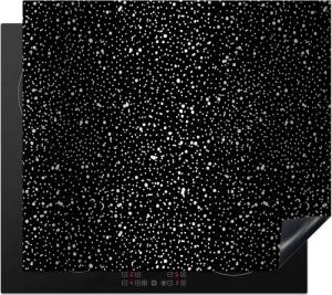 MuchoWow Herd-Abdeckplatte Schwarz - Weiß - Muster - Polka dots, Vinyl, (1 tlg), Cerankochfeld Abdeckung, Herd Abdeckplatten Vinyl, 58x51 cm