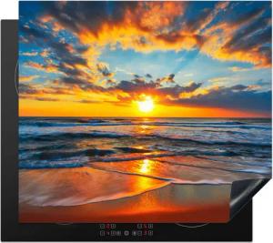 MuchoWow Herd-Abdeckplatte Sonne - Strand - Meer - Sonnenuntergang, Vinyl, (1 tlg), Küche Herdabdeckplatte Ceranfeld Vinyl Einteilig, 59x52 cm