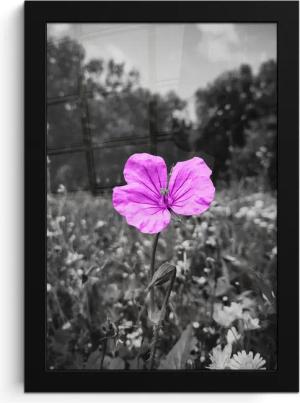 MuchoWow Poster Blumen - Flieder - Schwarz - Weiß, (1 St), Bilderrahmen, Zimmer Deko, Bild für Wohnzimmer, 20x30 cm