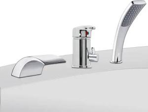 Mucola Badarmatur 3 Loch Armatur Badewannenarmatur Wasserhahn Wannenarmatur Badarmatur (Stück, 1-St., Amatur) edel