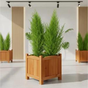 Mucola Pflanzkübel Blumentopf Blumenständer Blumenkasten eckig Deko Pflanztrog Holz (Stück, 1 St., Blumenständer), Fichtenholz