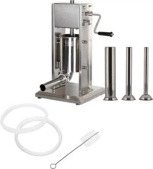 Mucola Wurstfüllaufsatz Wurstfüllmaschine Edelstahl Wurstfüller inkl. 4 Füllrohre Wurstspritze, Zubehör für Universal, 2-Gang-Getriebe