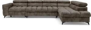 Muffo Ecksofa Pudding Maxi, Elegante starke Steppung, mit Bettkasten, verstellbaren Kopfstützen, mit Schalffunktion