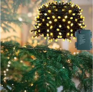 MUPOO LED-Lichterkette 5m/10m/20m Lichterkette Batteriebetrieben, 8 Leuchtmodi & Timer, für Garten/Weihnachten/Party