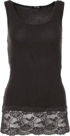 Muse Spitzentop Trägertop mit Spitzensaum 0518