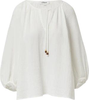 Musselin-Bluse mit Raglanärmeln und Raffung