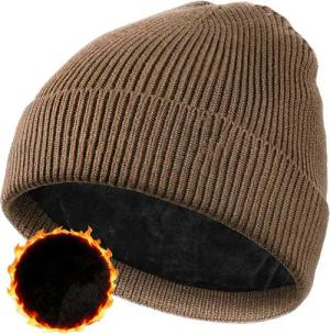 Mutig Strickmütze Beanie Mütze, Unisex Wintermütze, Dehnbar & Weich, Thermo Beanie (Strickmütze mit Bündchen und Dickem Warmem Futter, Thermo Beanie, Beanie für Damen & Herren) Geschenk für Männer und Frauen