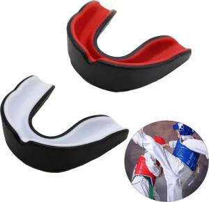 Mutig Zahnschutz Sport Zahnschutz,2 Stücke Mundschutz Boxen,Erwachsene, SchwarzWeiß (Sport Zahnschutz ideale Atmung&leicht Anpassbar,Unisex Erwachsene, Mundschutz für MMA,Kampfsport,Boxen, Taekwondo,Hockey,Hockey und Mehr), Sport Zahnschutz,Mundschutz Box