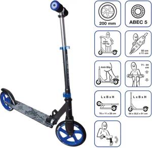 muuwmi Aluminium Scooter 200 mm schwarz-blau
