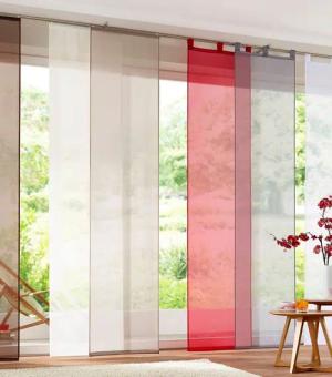 my home Schiebegardine Xanten (2 St), Klettband, transparent, Voile, 2-er Set, mit Befestigungszubehör, Breite 57 cm, Raumteiler, modern