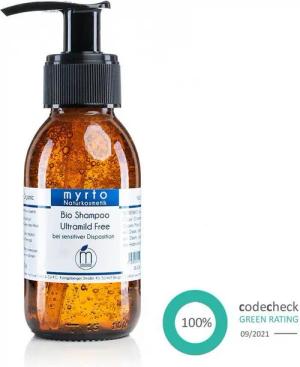 myrto Naturkosmetik Kopfhaut-Pflegeshampoo Natur Bio Shampoo Ultramild Free - bei sensibler Kopfhaut, frei von Duftstoffen, Alkohol, Konservierungsstoffen, Palmöl