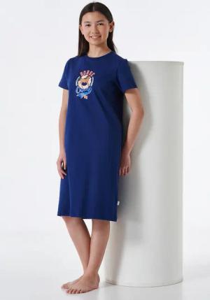 Nachthemd kurzarm Pferd dunkelblau - Horse World 140