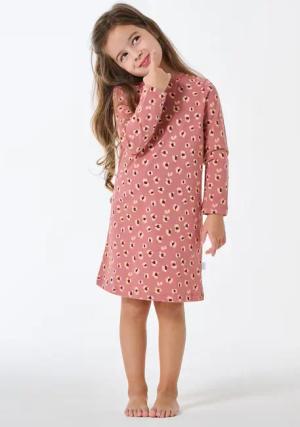 Nachthemd langarm Animal Print altrosa - Kids Nightwear 116