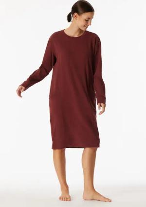 Nachthemd langarm Interlock wärmend burgund - Selected Premium Warming 38