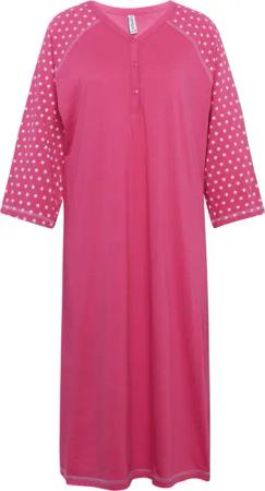Nachthemd mit 3/4-Ärmel und Knopfleiste - beere / weiß / gemustert - Gr. 36/38 von Goldner Fashion