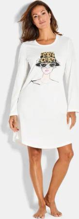 Nachthemd mit Animal Print - cremeweiß - Gr. 52/54 von Goldner Fashion