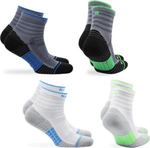 Nahtlose – Antibakterielle Sportsocken – 4 Paar – Schwarz/Weiß – 43-46 – Cheetah