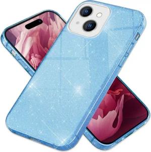 Nalia Smartphone-Hülle Apple iPhone 15, Glitzer Silikon Hülle / Verstärkte Innenseite / Glänzende Schutzhülle