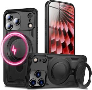 Nalia Smartphone-Hülle Apple iPhone 17 Pro, MagSafe Hülle / Extrem Robust / Ring-Halter & Ständer / Military Case