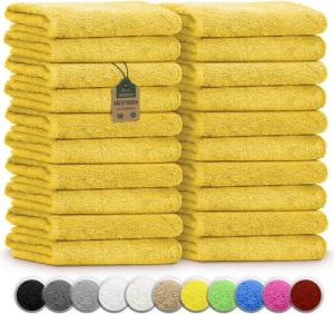 NatureMark Gästehandtuch 20er-Sparpack Frottier Gästetücher 30x50cm, 100% Baumwolle (20-St), Gästehandtuch 30x50cm Gelb