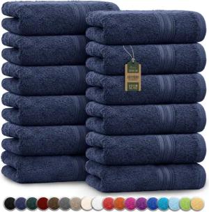 NatureMark Gästehandtuch Gästetuch 500gsm, 100% Baumwolle (12-St), Gästehandtuch Premium Qualität, 30x50cm, Navy blau