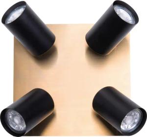 Näve Leuchten Deckenleuchte 1395022 schwarz gold Metall B/H/T: ca. 22x13,5x22 cm GU10 4 Brennstellen