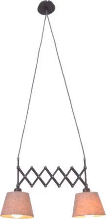 Näve Leuchten Scherenpendelleuchte NV6131927 braun natur Kunststoff Metall H/D: ca. 135x70 cm E27 2 Brennstellen