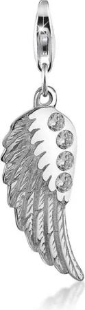 Nenalina Charm-Einhänger Anhänger Flügel Zirkonia Glücksbringer 925 Silber, Flügel