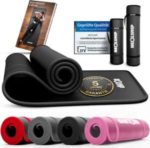 NEOLYMP Fitnessmatte (Yogamatte mit Tragegurt inklusive Trainingsbuch mit Übungseinheiten)
