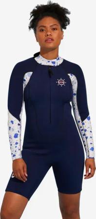 Neopren-Shorty Damen 4/3 mm langarm Wasserwandern - Anfibi dunkelblau