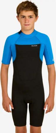 Neopren Shorty Surfen Jungen 500 1,5 mm blau/schwarz