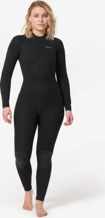 Neoprenanzug Surfen Damen Rückenreißverschluss 100 4/3 mm schwarz