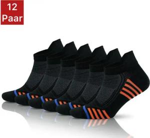 NERS Sportsocken 6 Paar aus Bambus für Damen & Herren gegen Schweißfüße mit Komfortbund (12-Paar, 12 Paar) ohne drückende Naht, Atmungsaktiv, Bequem