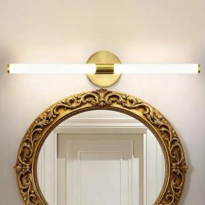 Nettlife LED Spiegelleuchte LED Spiegelleuchte Gold 60CM 8W 4000K, LED fest integriert, Neutralweiß, für schrank Keller Küche