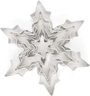 Neustanlo Ausstechform Keksausstecher Schneeflocke, Eiskristall Edelstahl 5-tlg. Edelstahl