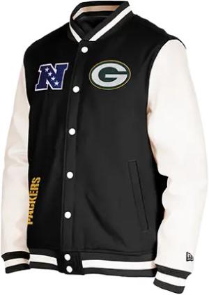New Era Grün Bay Packers Varsity Jacke Schwarz