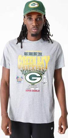 New Era Grün Bay Packers Wordmark T-shirt Grau