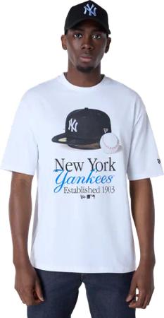 New Era MLB New York Yankees Script Graphic T-shirt Weiß