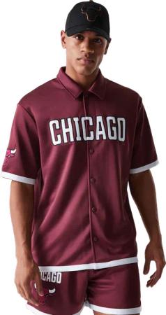 New Era NBA Snap Button Chicago Bulls Hemd Rot