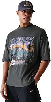 New Era NBA Washed Graphic Los Angeles Lakers T-shirt Grau