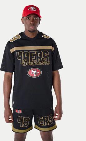 New Era T-Shirt Saf49E Mesh Graphic Jersey 60596390 Schwarz Regular Fit