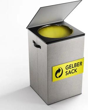 NewHabitat Müllsackständer Gelber Sack Ständer 70L – Gelber Sack Mülleimer mit Klappdeckel, Grau
