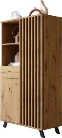 Newroom Highboard Barea, Wildeiche Highboard Modern Wandpaneel Vintage Sideboard Anrichte Wo...