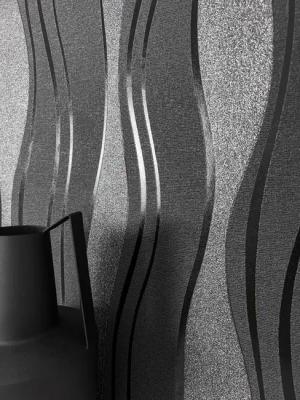 Newroom Vliestapete Ophiel Tapete Streifentapete Streifen,Linien,Wellen, Schwarz Tapete Modern Streifen - Streifentapete Mustertapete Anthrazit Grau 3D Optik Industrial Linien Wellen für Wohnzimmer Schlafzimmer Küche, Mustertapete