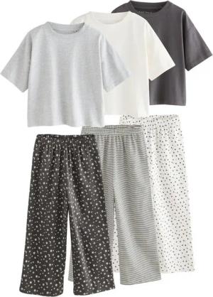 Next Pyjama Schlafanzug mit weitem Bein, 3er-Pack (6 tlg)